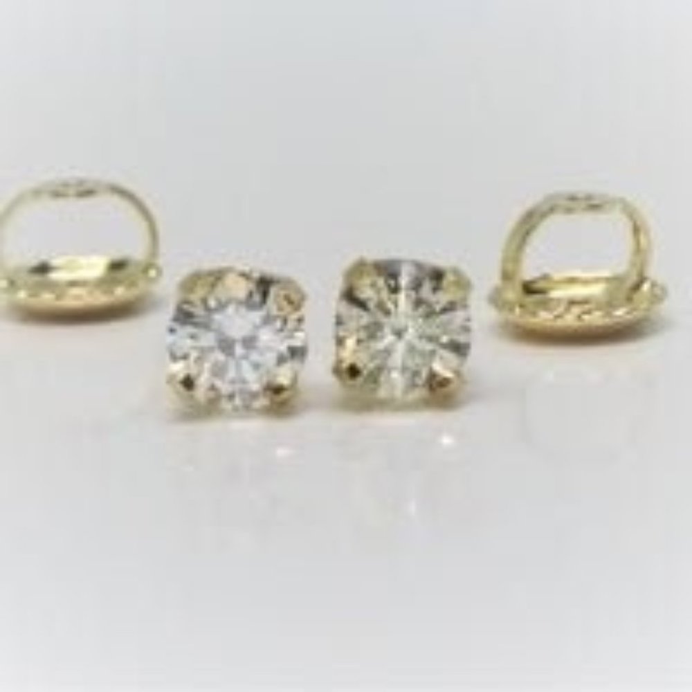 14k Yellow Gold Screw-Back Natural Diamond Studs (.40 ctw H-I/SI 1-2)